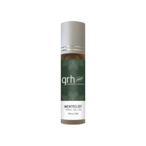 Bottle of topical Mentrelief Hemp Oil Extract (CBD) Roll-On to Release Discomfort