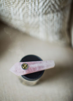 a crystal pipe holds hemp flower or weed for date night