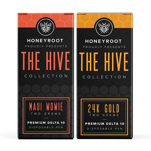 honeyroot wellness, the hive honeyroot, 2 gram disposable vapes, disposable vapes, maui wowie, 24k gold