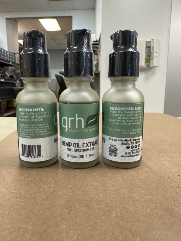 Sublingual/Topical Hemp Oil Extract (CBD) Tincture (2500mg/30ml) - Image 2